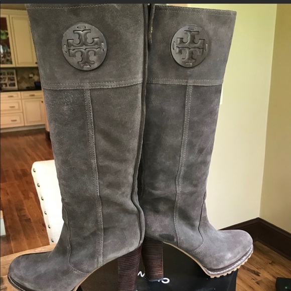 Tory Burch Shoes - Tory Burch Grey Suede Boots sz 11
